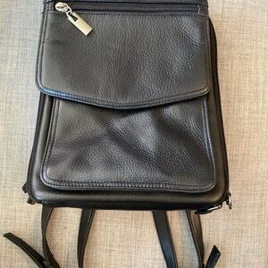 Genuine Black Leather Backpack